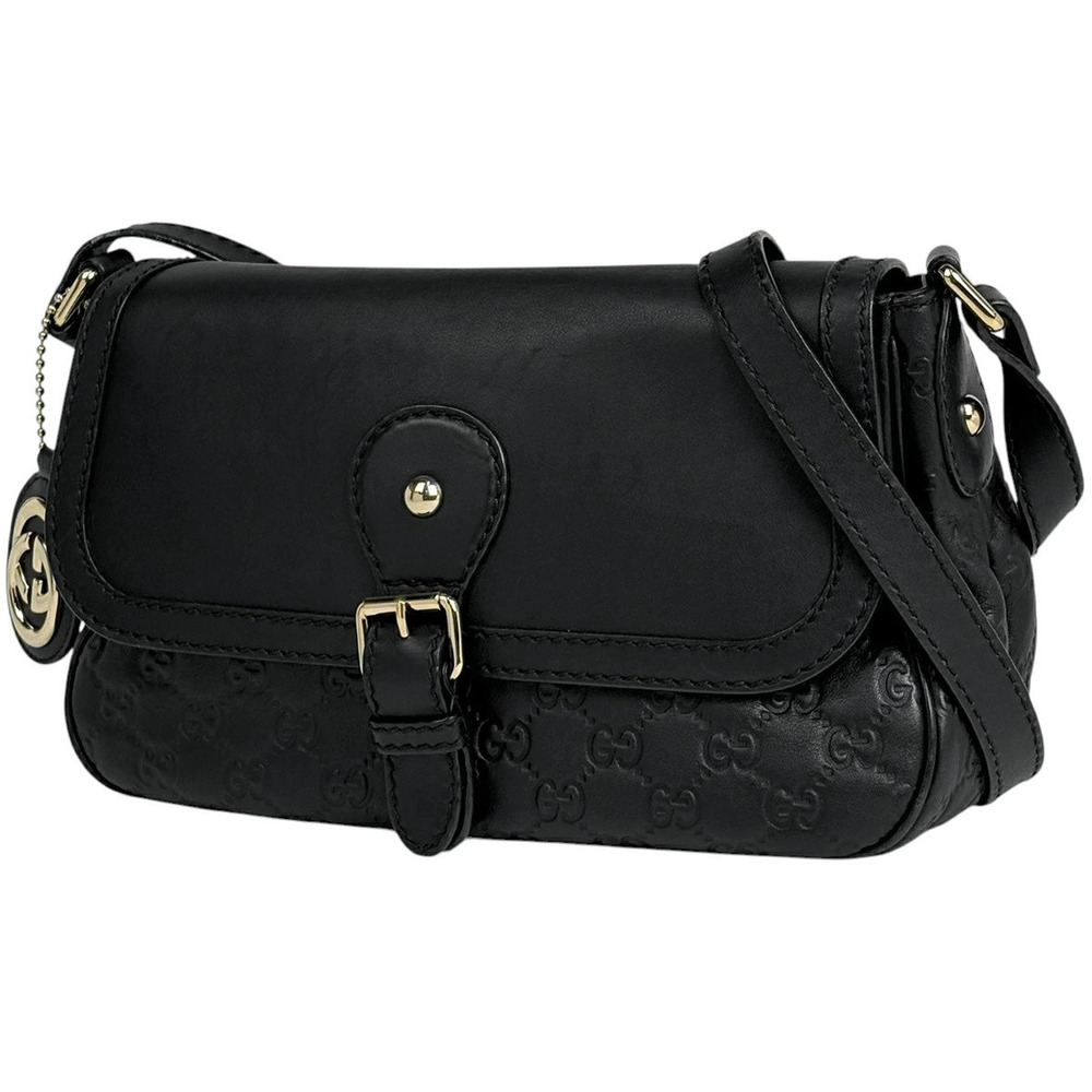 Gucci Guccissima Sukey Shoulder Bag Guccissima Leather Black